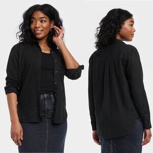 Universal Thread Black Relaxed Button Down Shirt